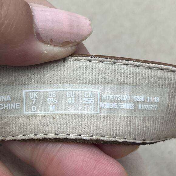 Clarks Valarie Rally Sandals Womens Sz 9.5M Brown Mahogany Block Heels Prairie - Picture 4 of 13